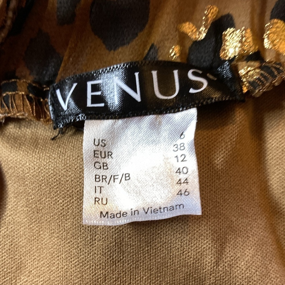 Venus | Metallic Animal Print Surplice Mini Dress 6 - Picture 4 of 6